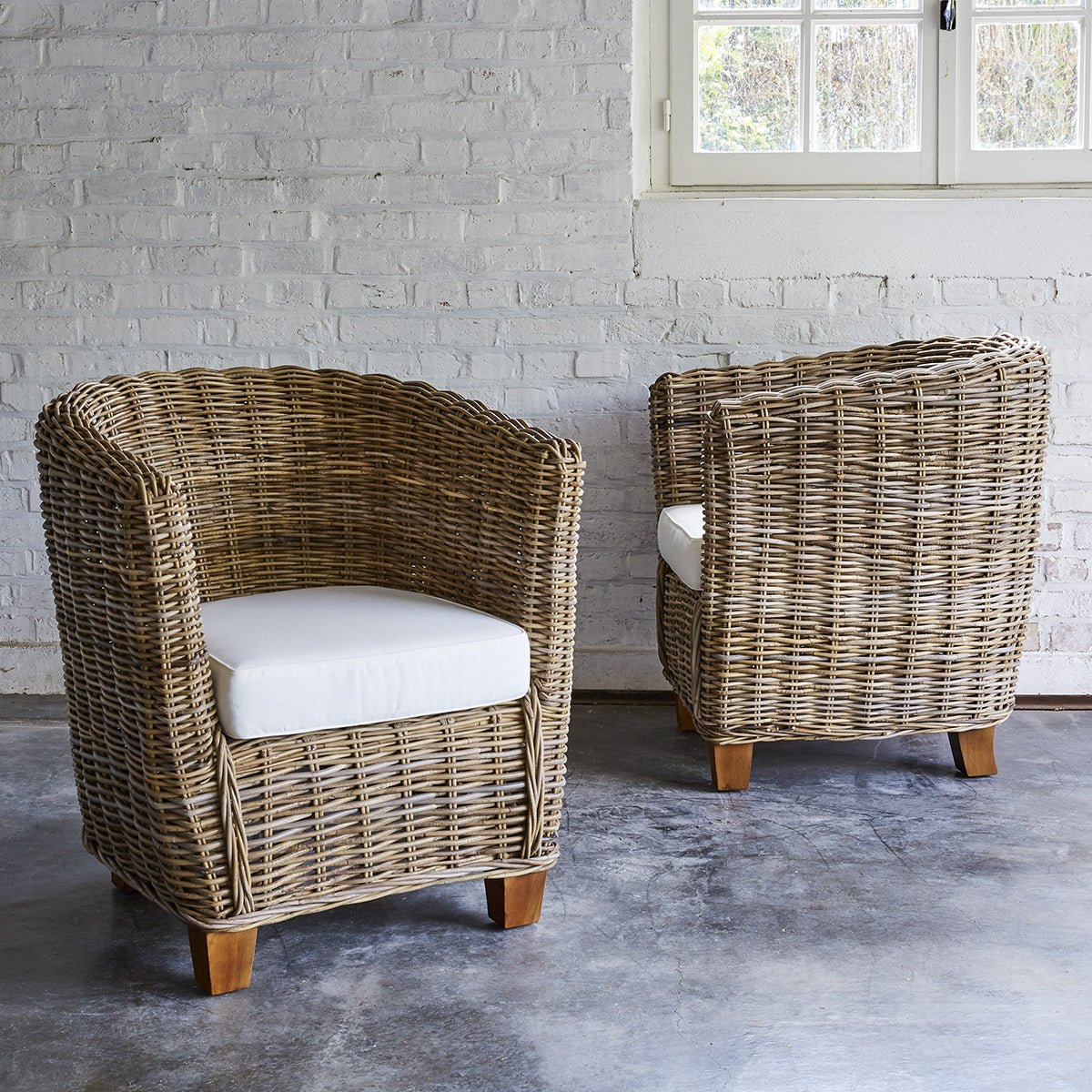 Lot de 2 fauteuils de jardin en kubu MUSA naturel, BERAH GETAH
