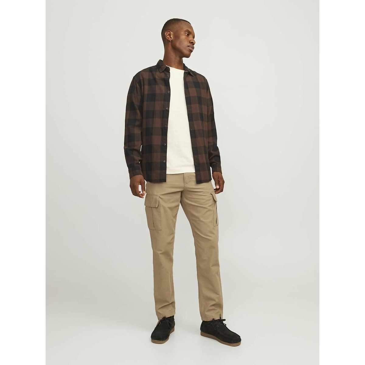 Pantalón cargo con bajos ajustados beige , JACK & JONES