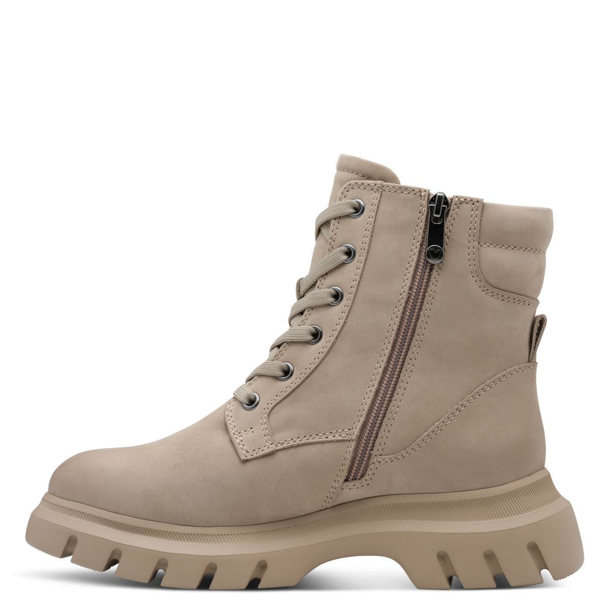Bottine en cuir marron taupe, MARCO TOZZI