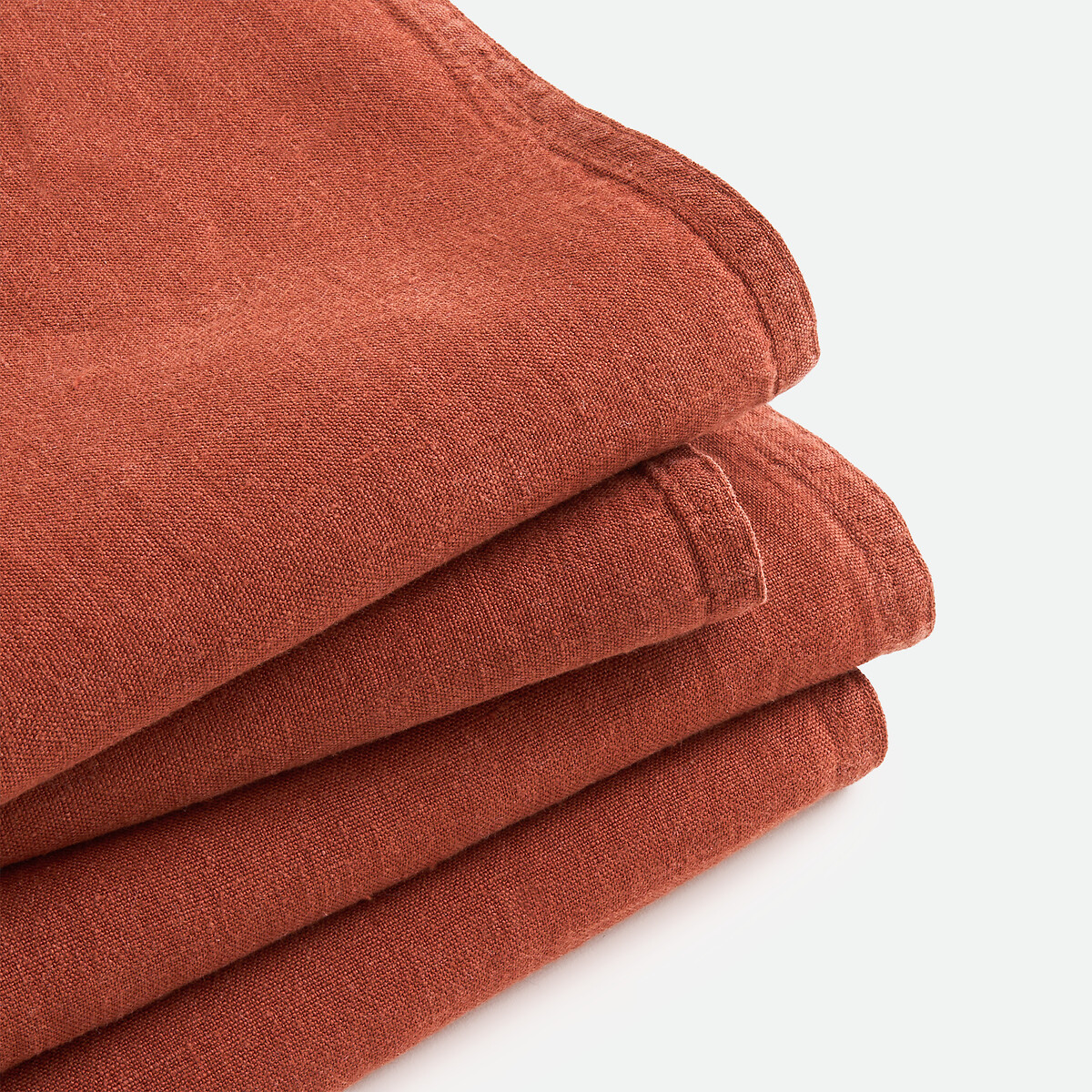 Set van 4 servetten van gewassen linnen Victorine pepper, LA REDOUTE INTERIEURS