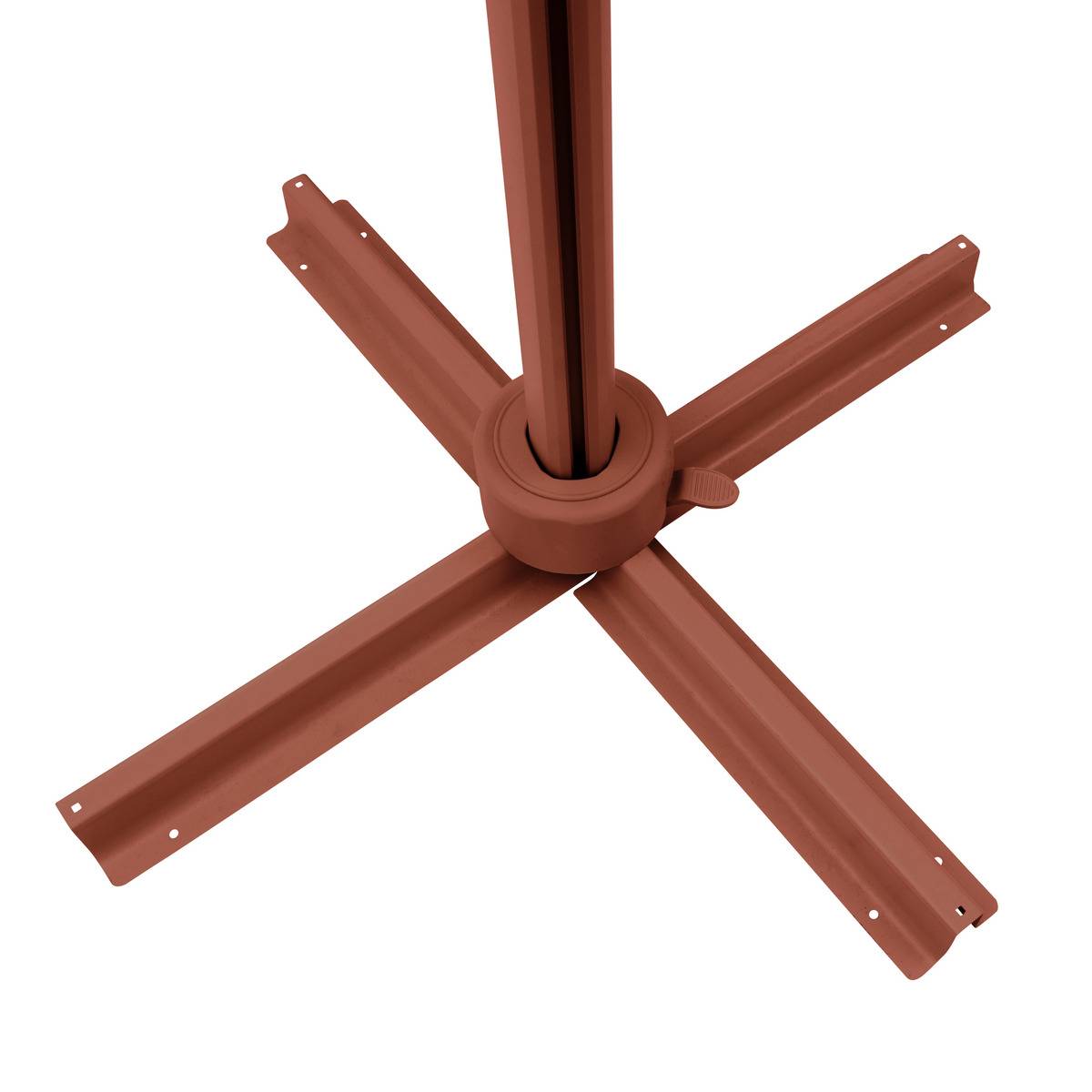 Parasol déporté rectangulaire inclinable 4x3m en aluminium MELHIA marron acajou, HESPERIDE