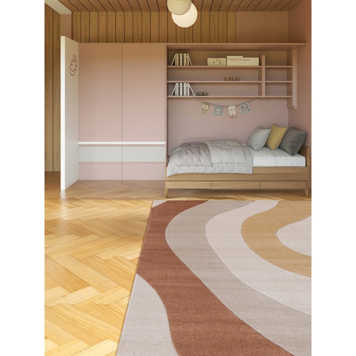 Tapis doux et résistant aux teintes chaleureuses FAUVE multicouleur, AFK LIVING