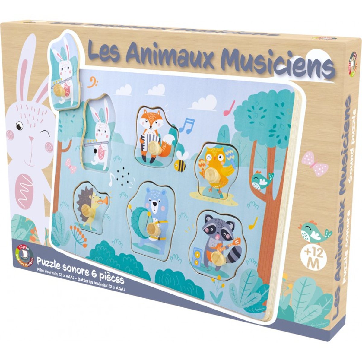 Puzzle sonore Les animaux musiciens vert, ULYSSE