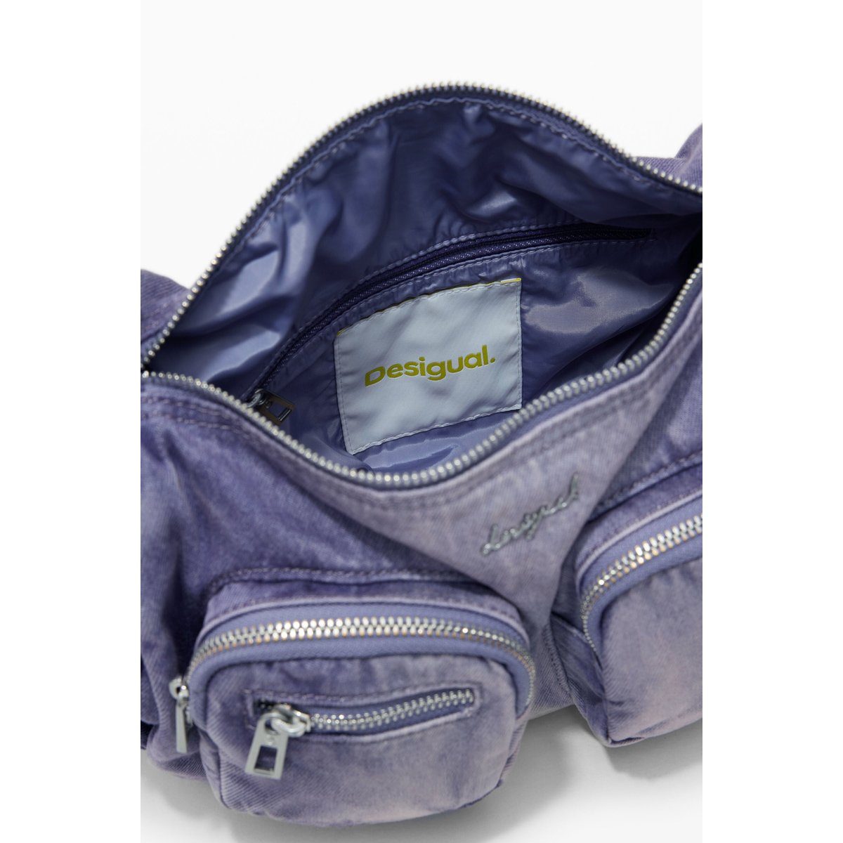 Sac moyen en denim avec poches rouge, DESIGUAL
