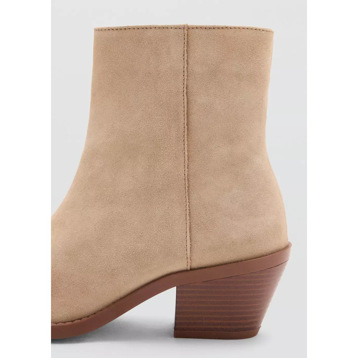 Bottine talon suède sable, MANGO