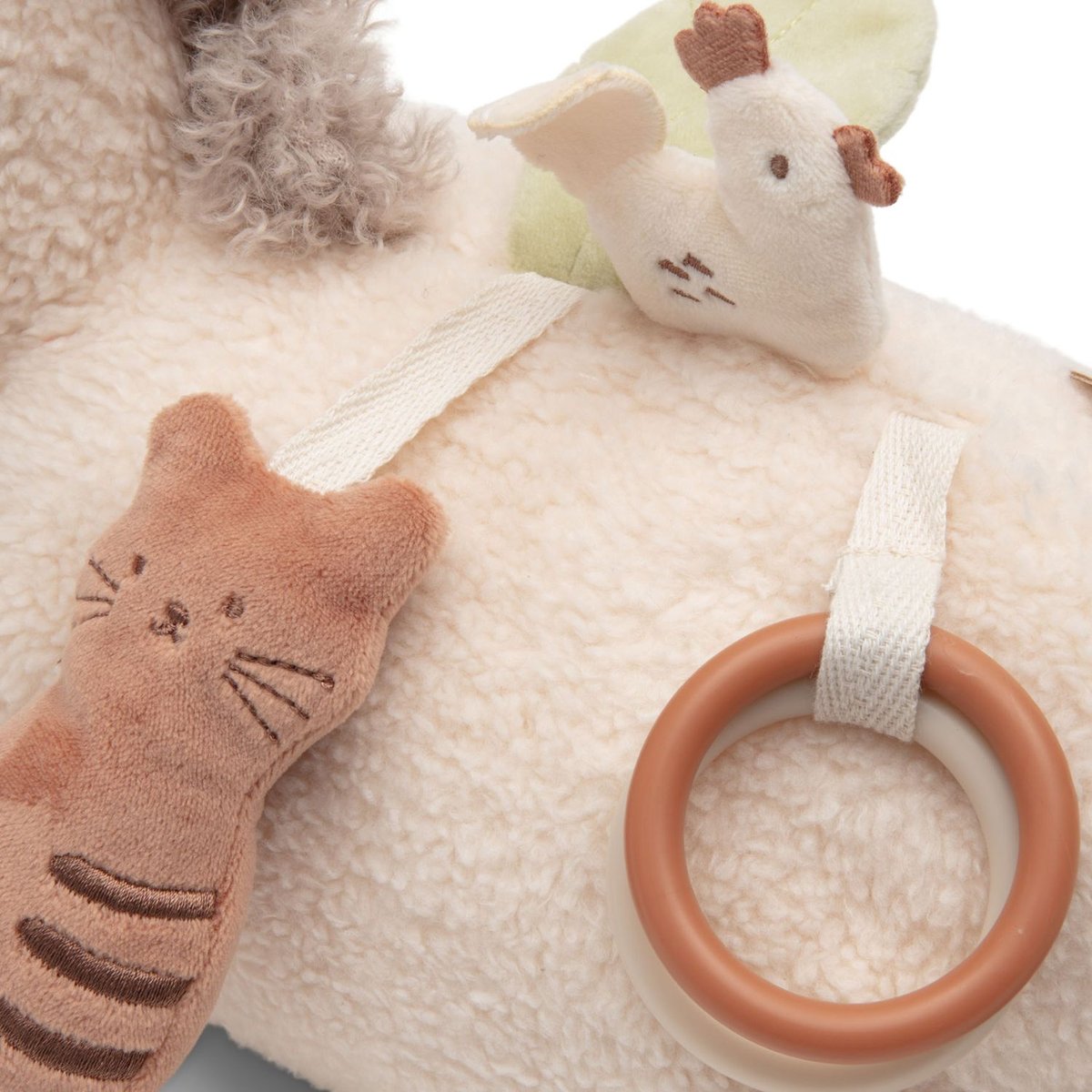 Peluche d'activités ecru, beige, vert, JOLLEIN