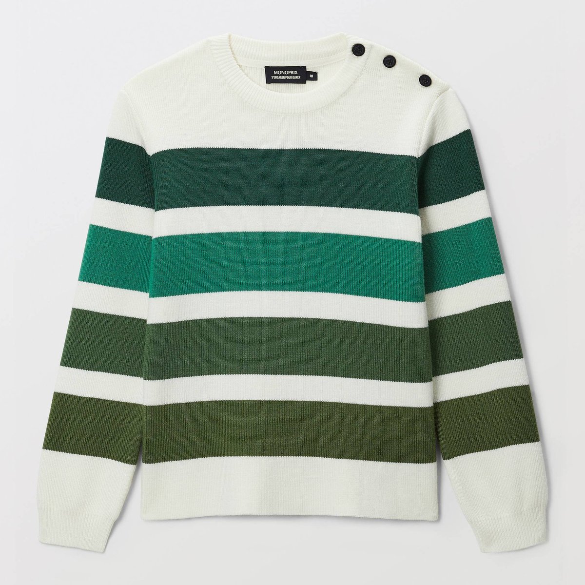Pull marinière contenant de la laine eden, MONOPRIX