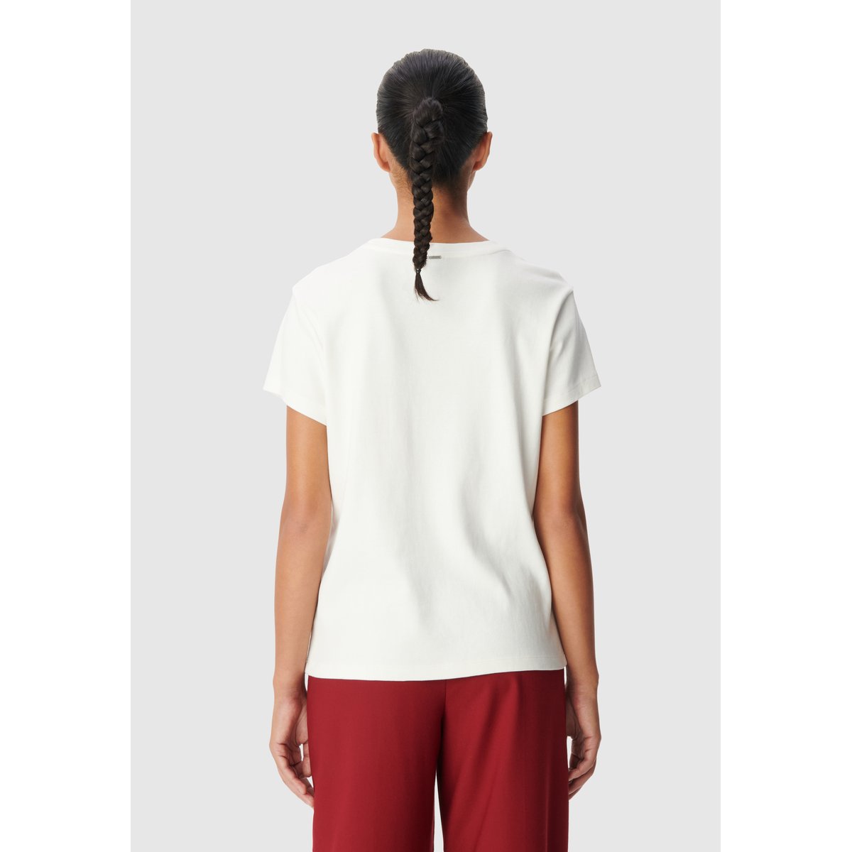 Tee-shirt col rond visuel immeuble blanc cassé, IKKS
