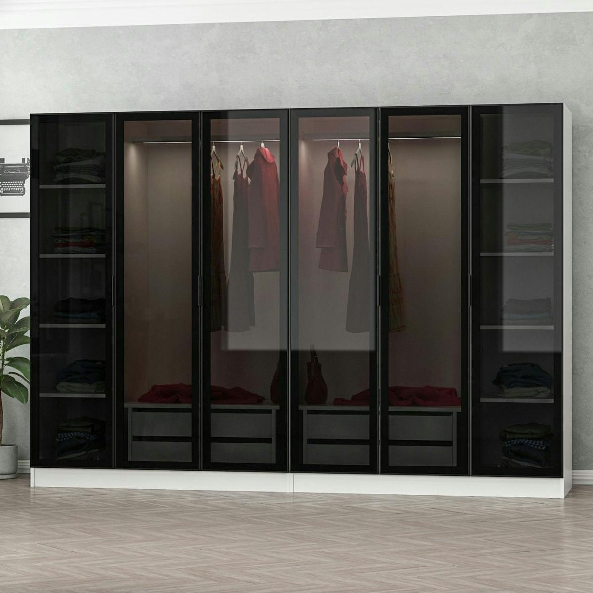 Dressing XXL avec 4 tiroirs BYRON blanc, PIER IMPORT