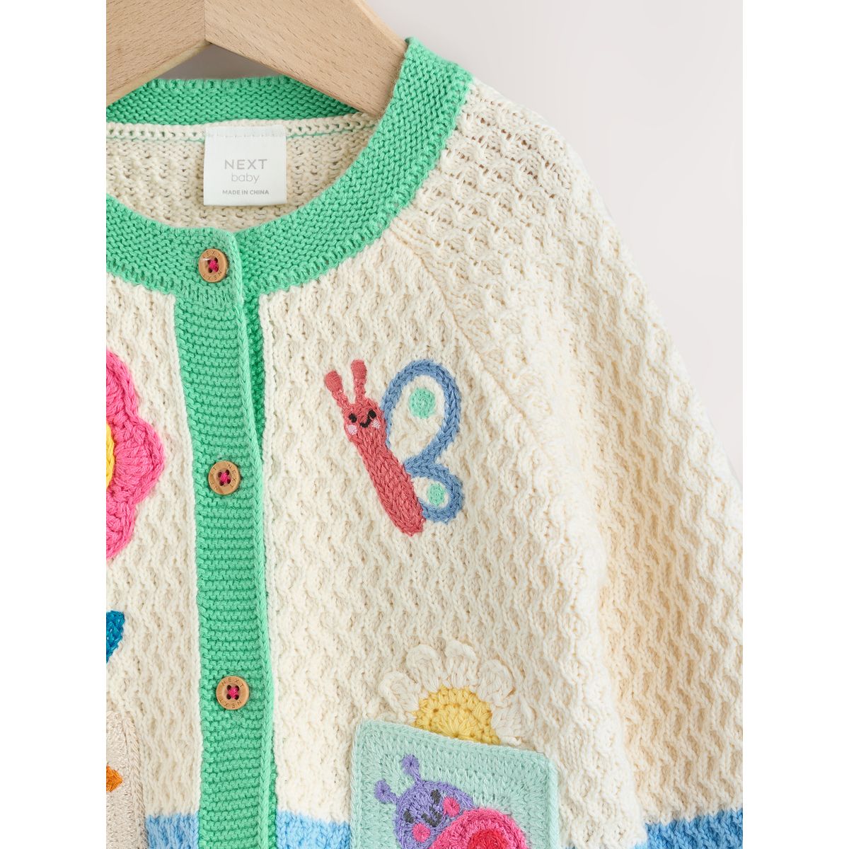 Cardigan bébé en maille animaux au crochet multicolores pastel, NEXT