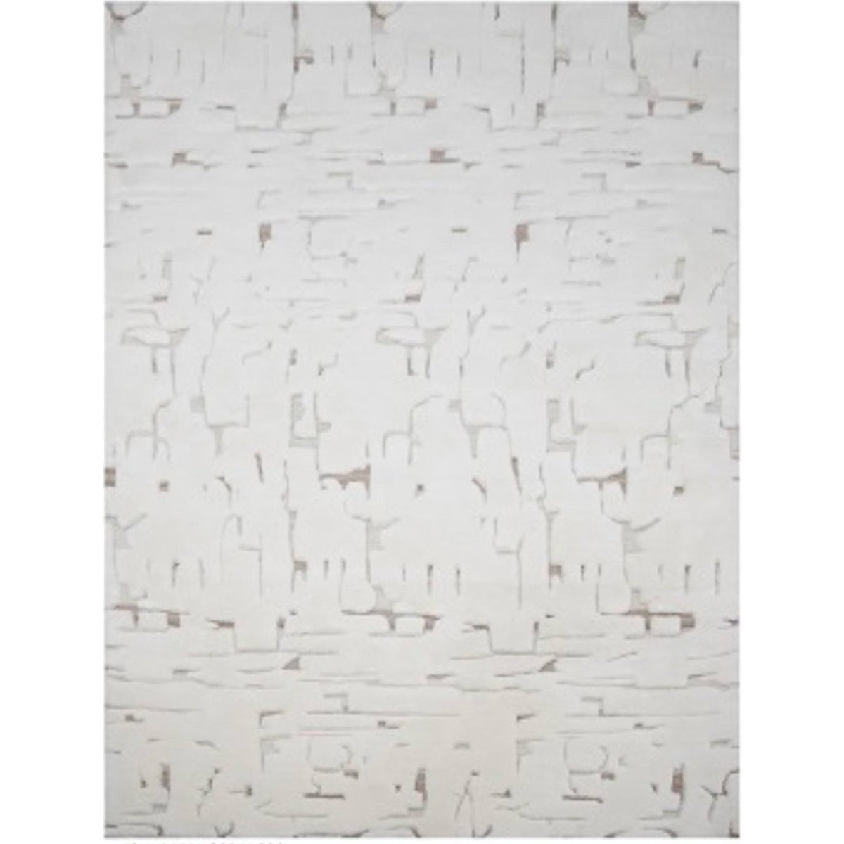 Tapis rectangulaire en laine et coton texturé blanc texturé nuances beige clair, RECOLLECTION