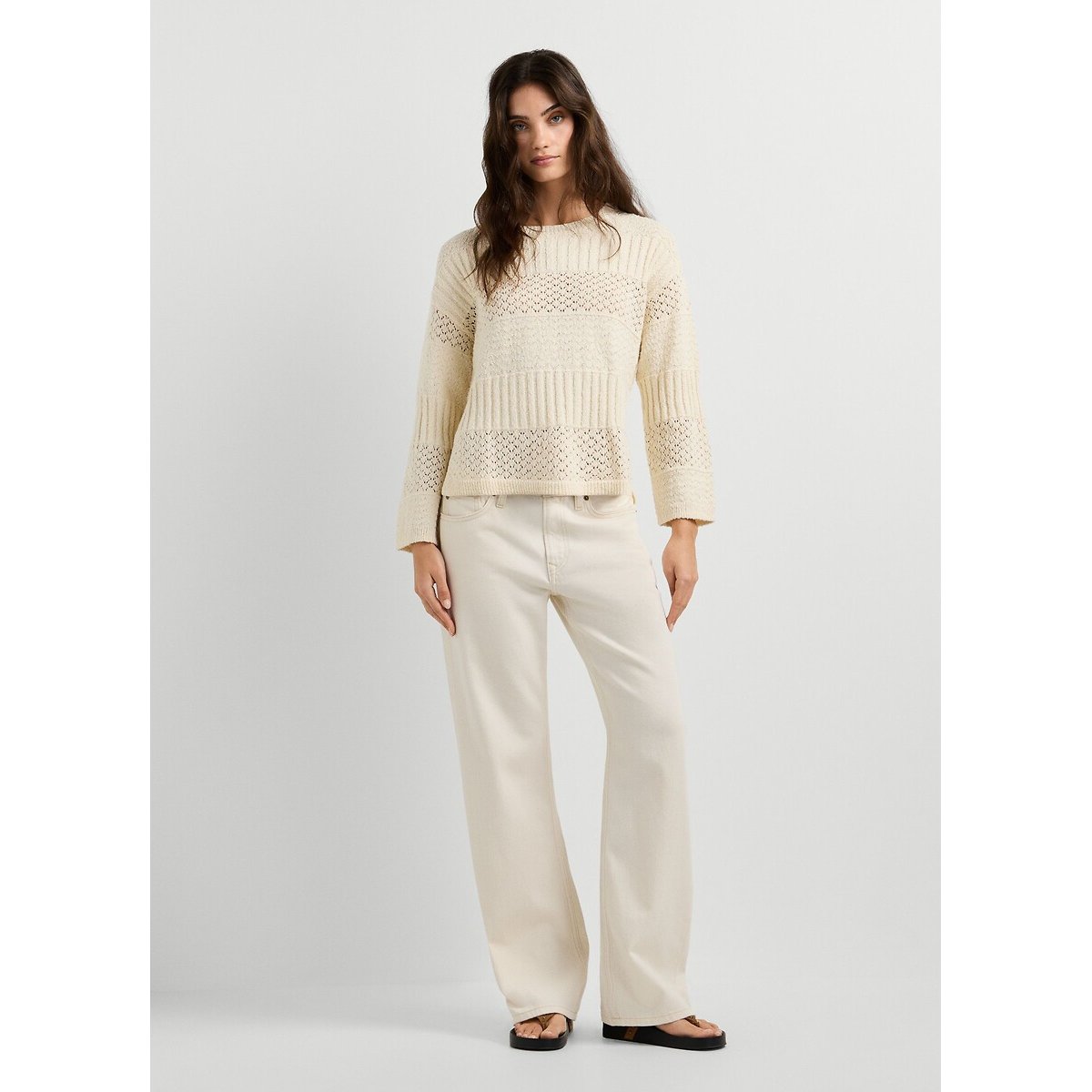 Jean loose taille basse, Nicky ecru tencel, PEPE JEANS