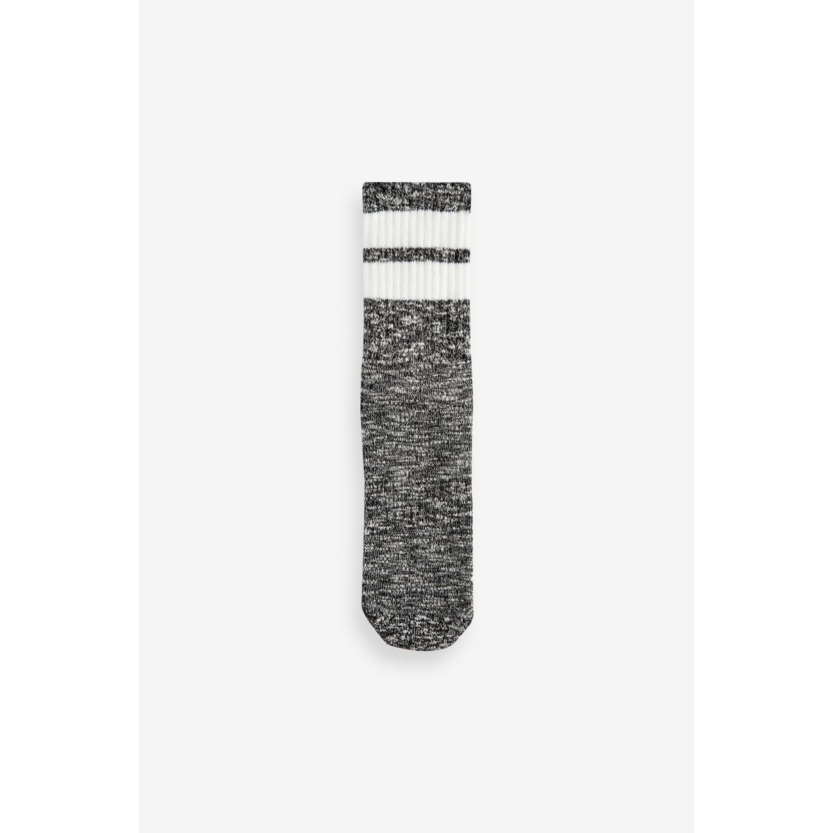 Socquettes côtelées sport à rayures, 3 paires noir/gris, NEXT