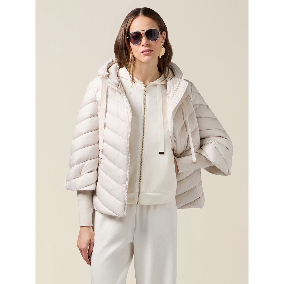 Veste matelassée avec capuche et poignets light - blue, OLTRE