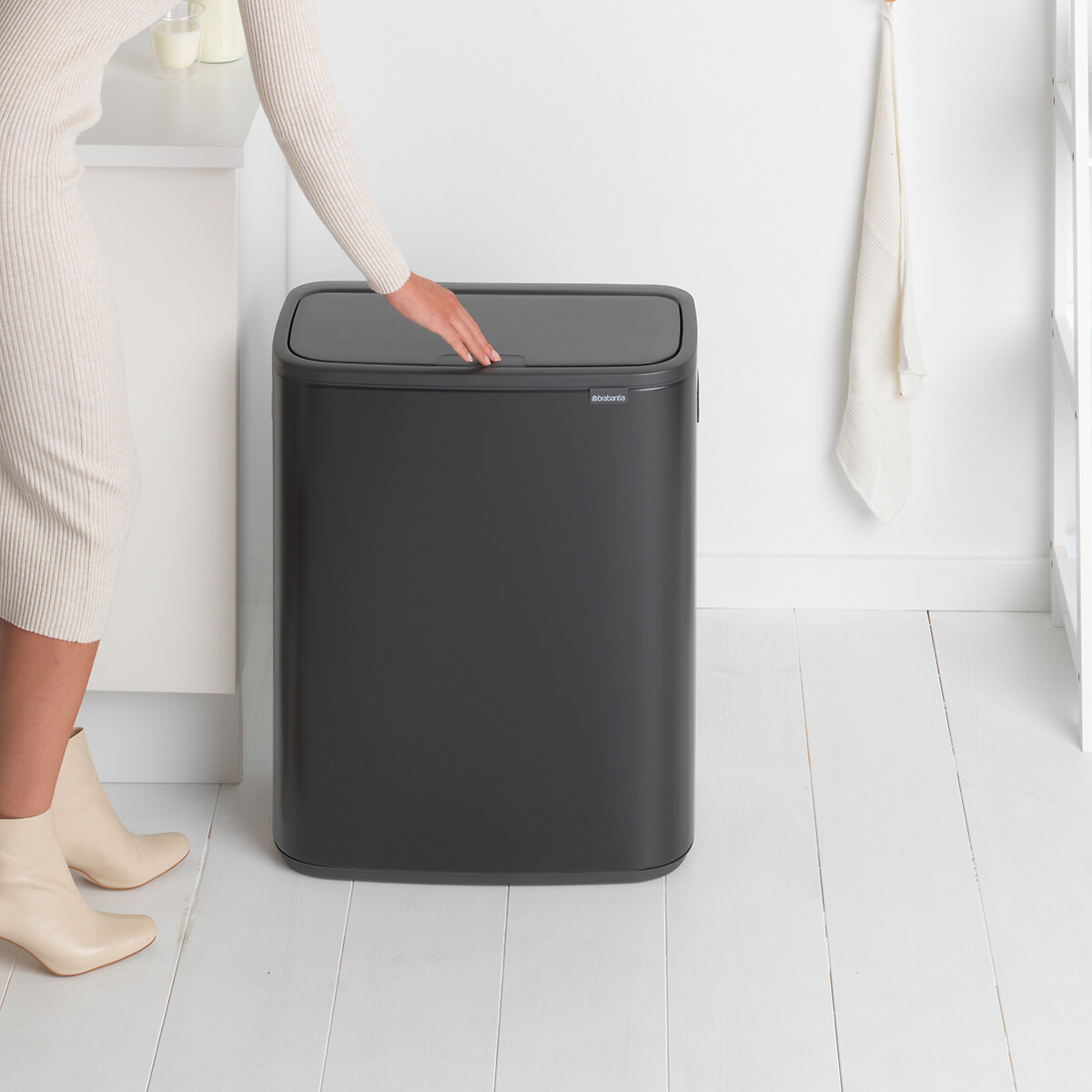 Bo Touch Bin, 60L matt black, BRABANTIA