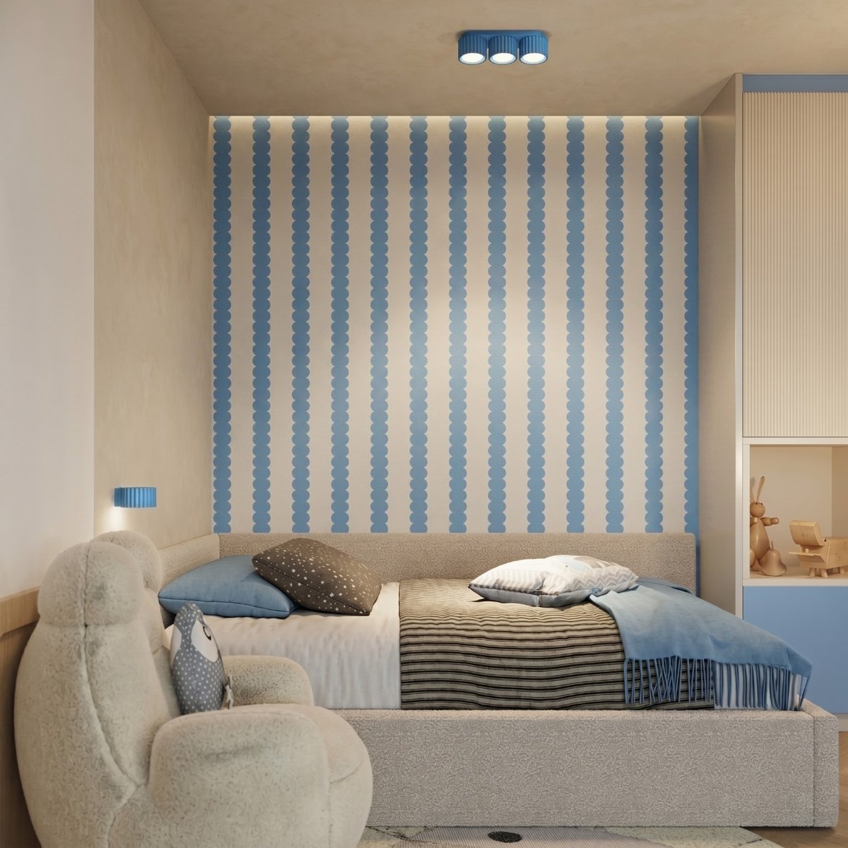 Applique murale Aluminium Bleu Gx53 1 AURA bleu, EDEN