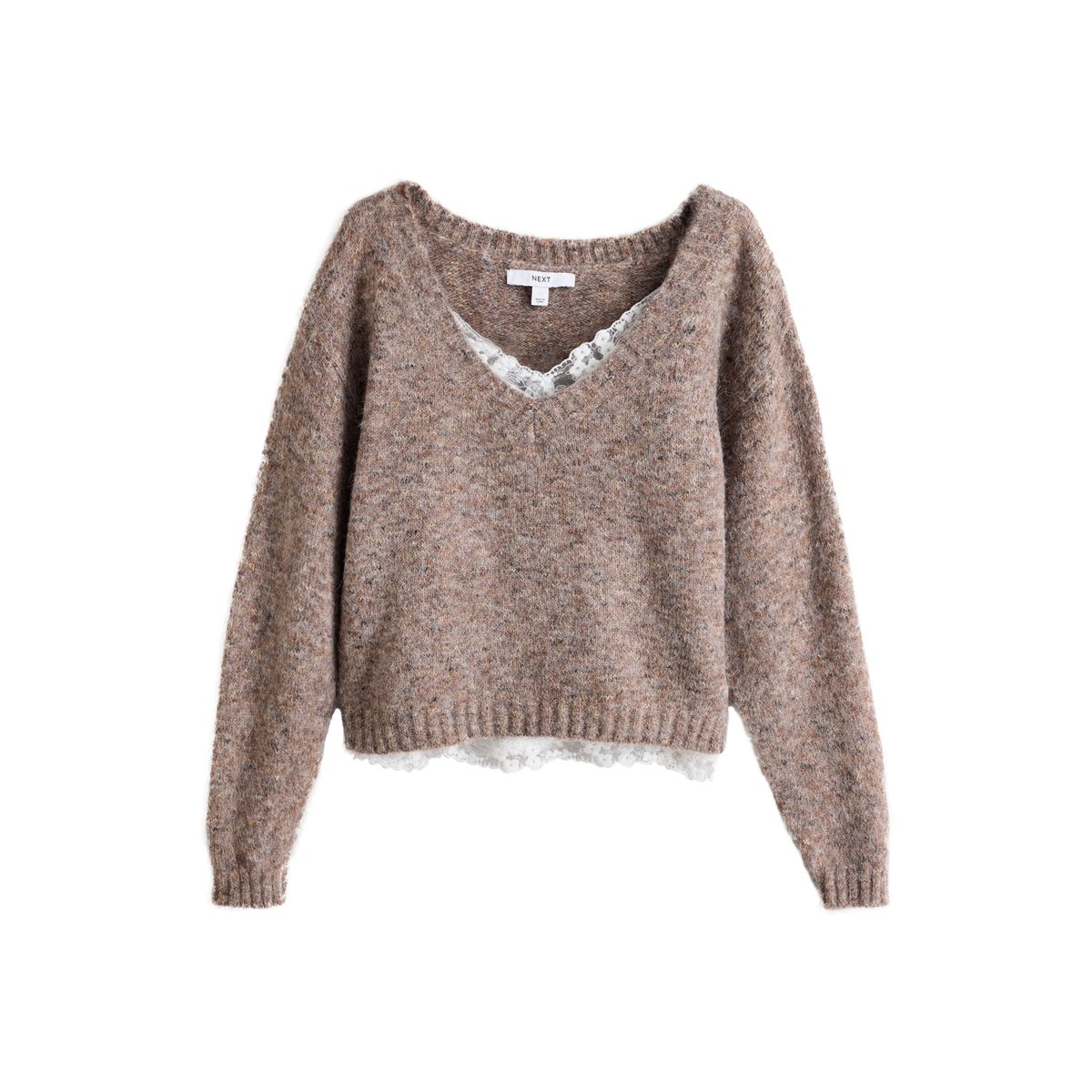 Pull avec débardeur en dentelle superposé neppy neutre, NEXT
