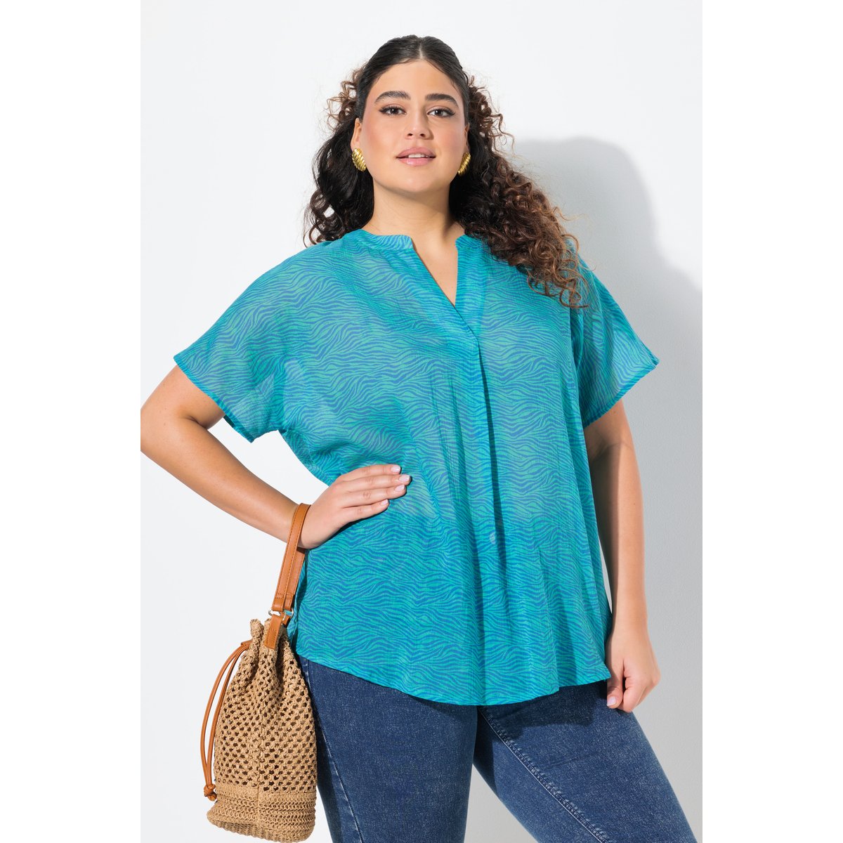 Blouse aqua foncé, ULLA POPKEN