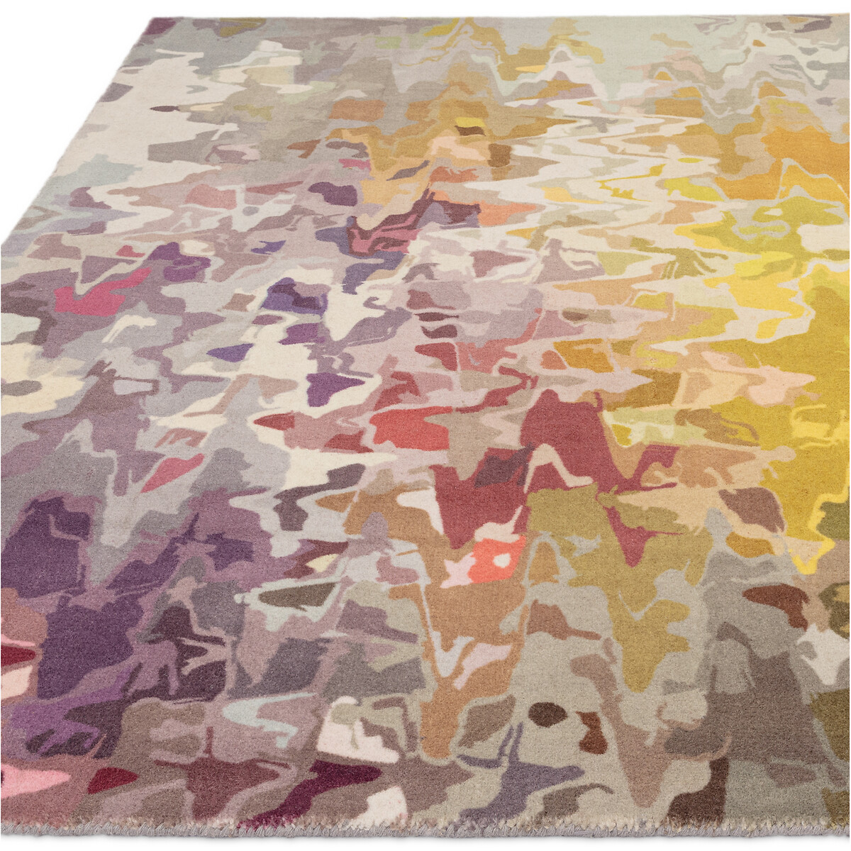 Watercolour Effect Stipple Rug in 100% Wool multi-coloured, SO'HOME