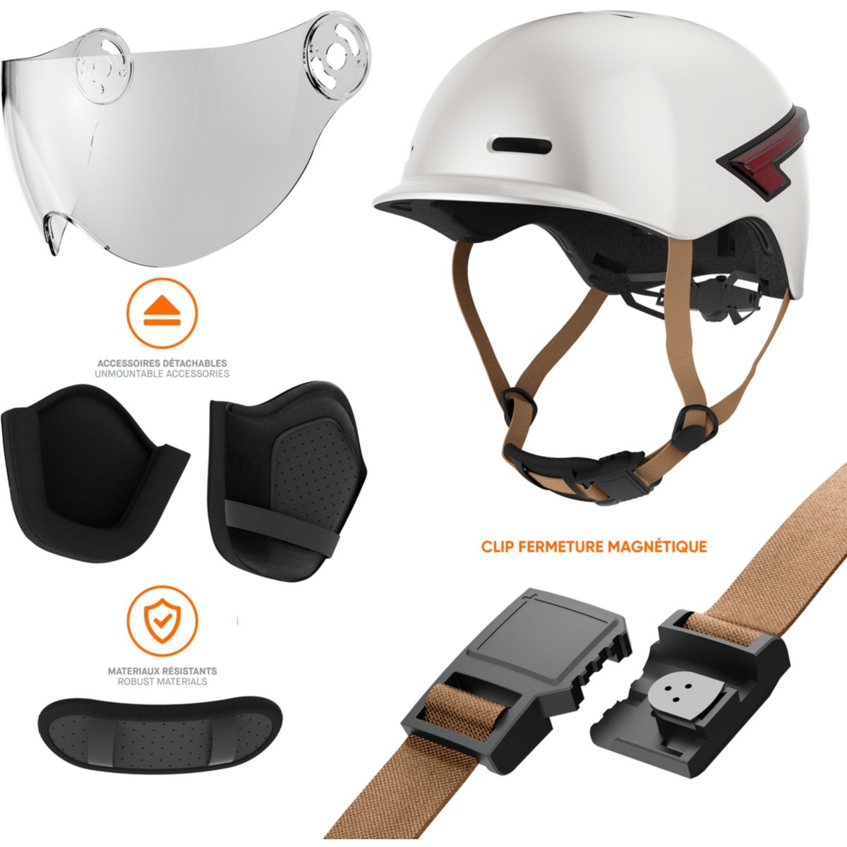 Casque Led Glow crème taille M crã¨me, CASR