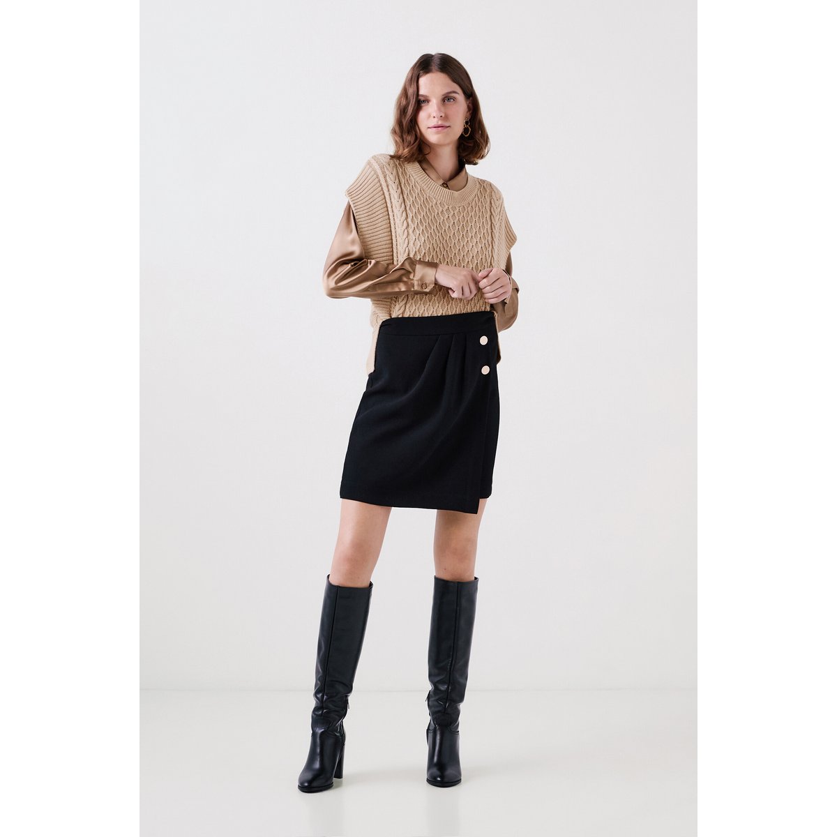 Pull mélange laine RUDY sable, CAROLL