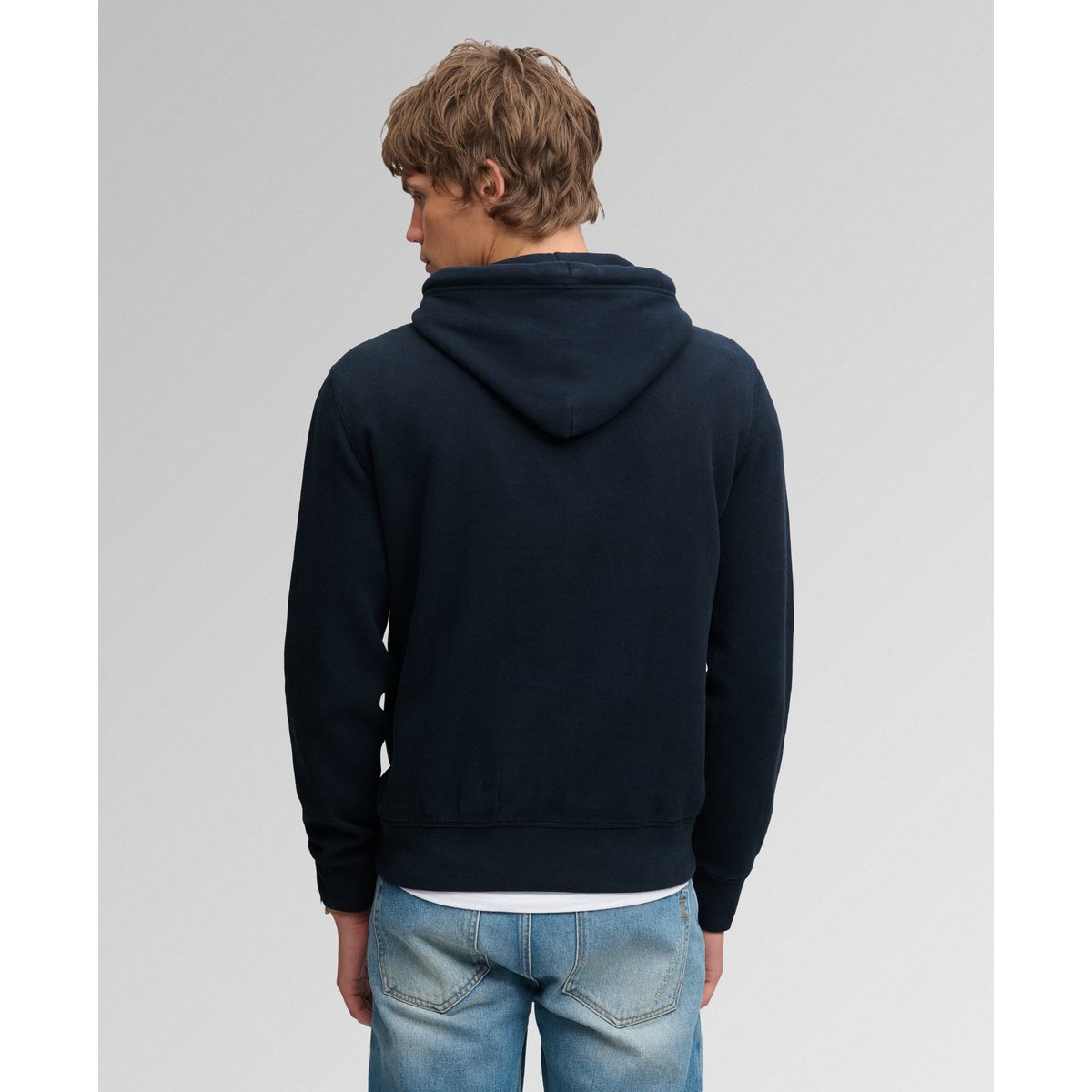 Sweat à capuche SD&Co Washed Embroidered coupe décontractée bleu marine éclipse, SUPERDRY