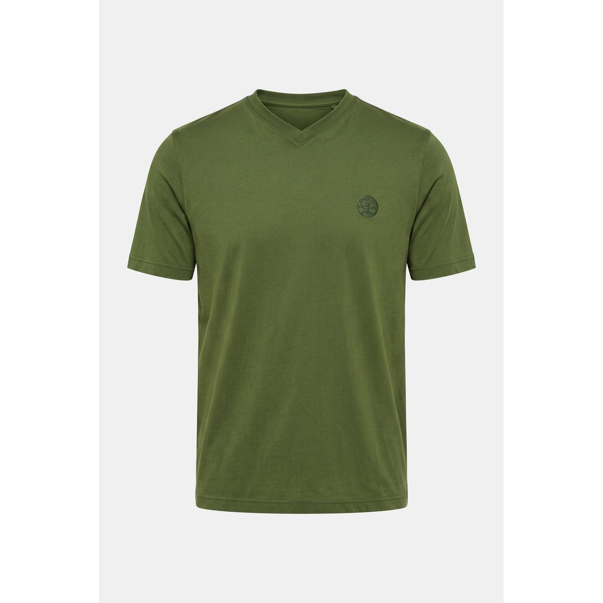 T-shirt, manches courtes, col en V vert foncé, JP1880