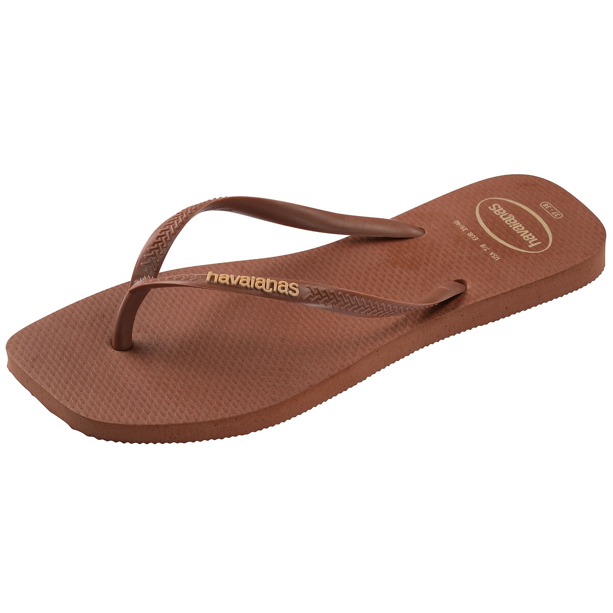 Infradito Square Logo Pop Up marrone, HAVAIANAS