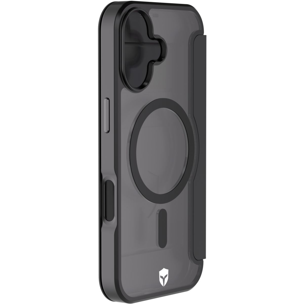 Etui iPhone 17 Folio MagSafe Noir couleur unique, FORCE CASE