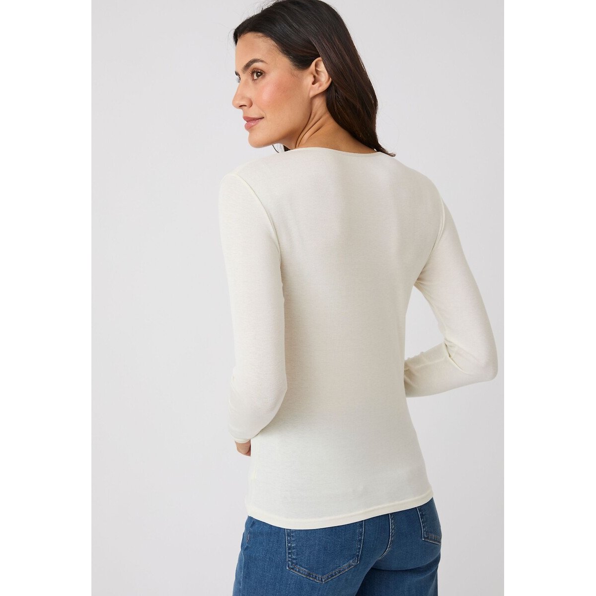 Tshirt manches longues thermolactyl SENSITIVE 3 SOBER & FANCY blanc cassé, DAMART