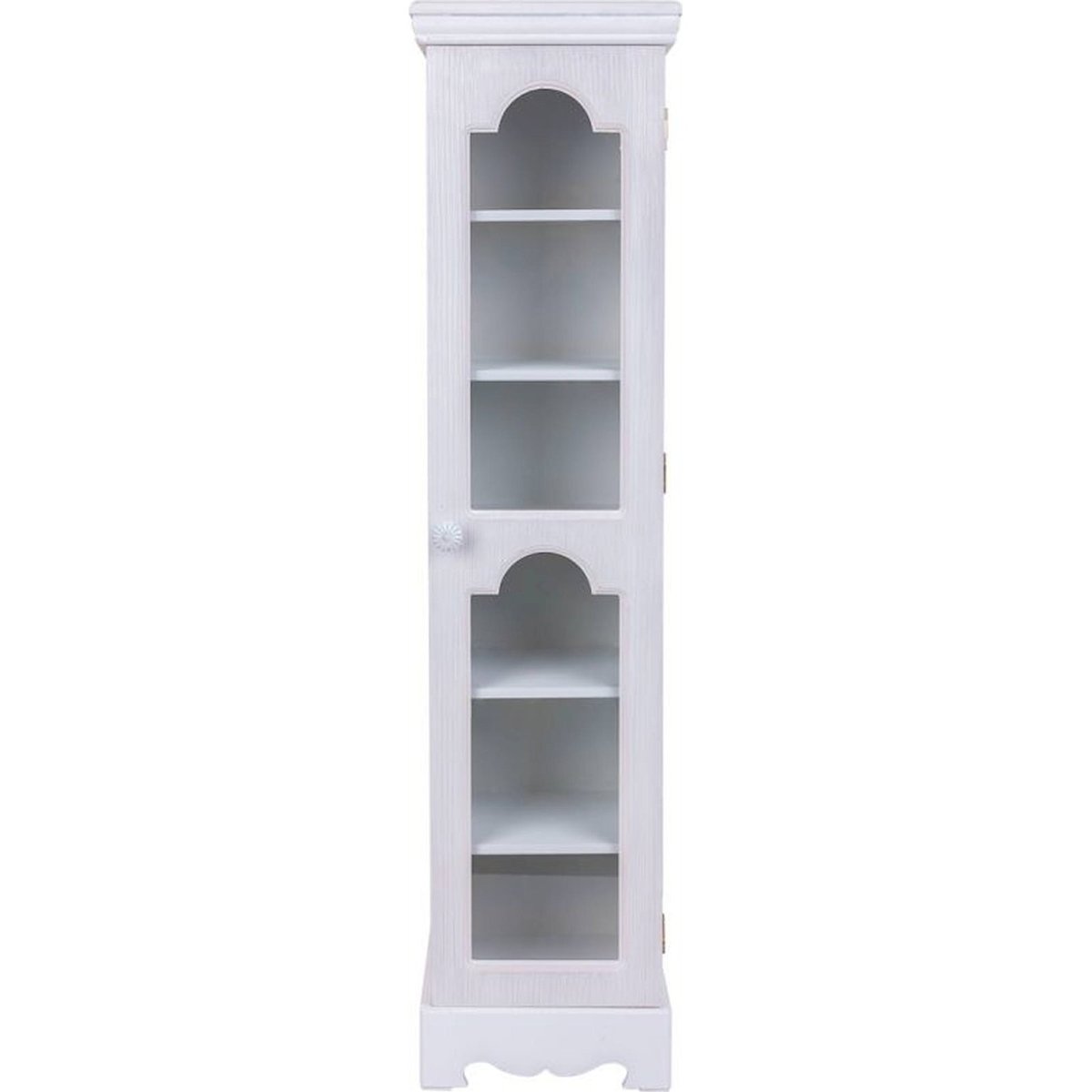 Armoire vitrée rectangulaire en bois blanc effet bois clair, RECOLLECTION