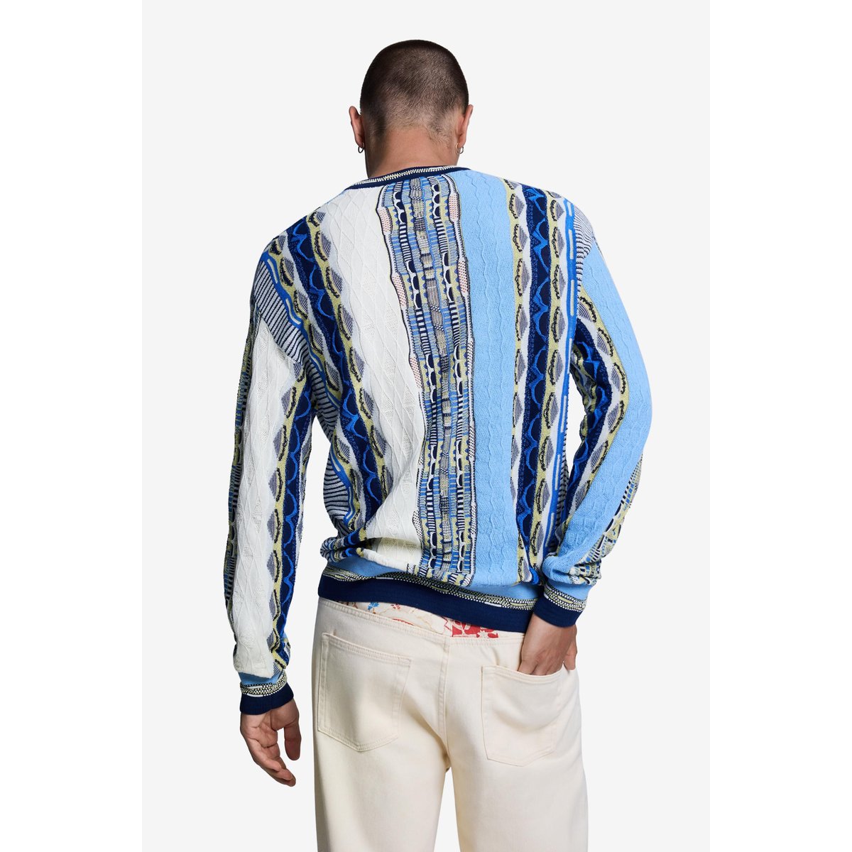 Pull Jacquard bleu, DESIGUAL