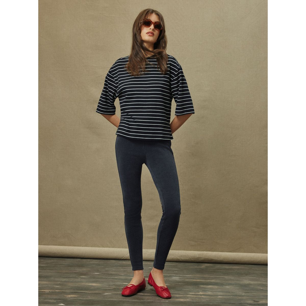 Legging en velours côtelé gris, NEXT