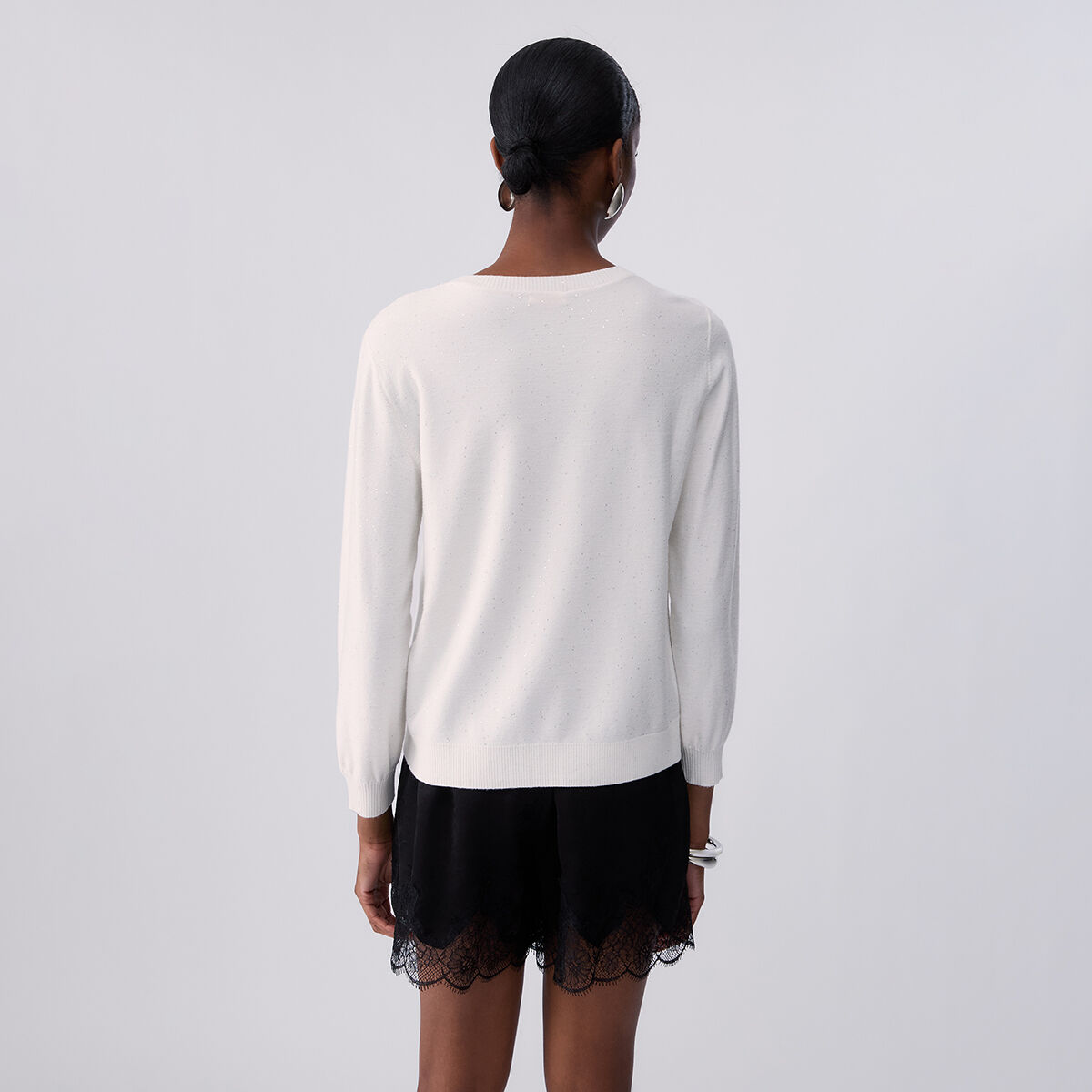 Haut avec micro paillettes blanc laine, LIU JO
