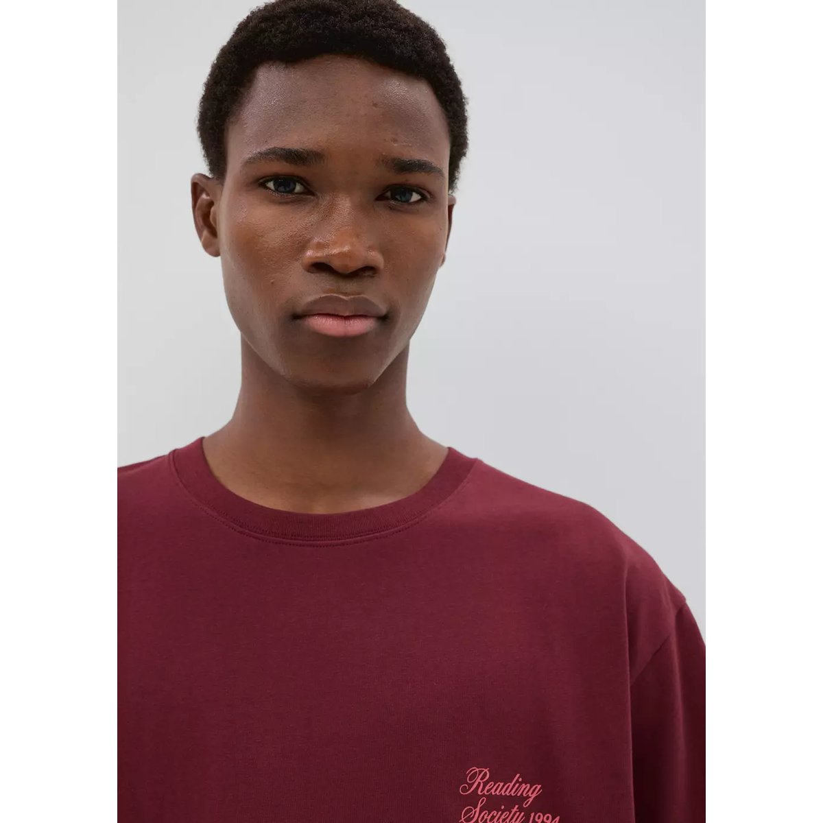 T-shirt en coton imprimé bordeaux, MANGO TEEN
