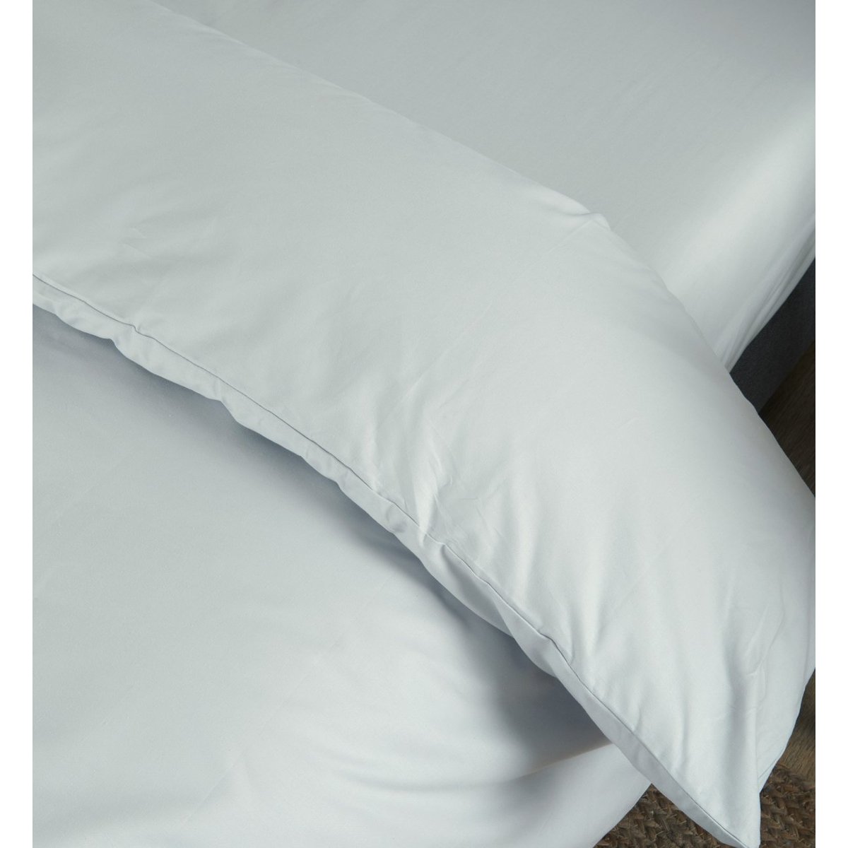 Housse de couette unie en Coton Bio pour lit 1 personne gris perle, KADOLIS