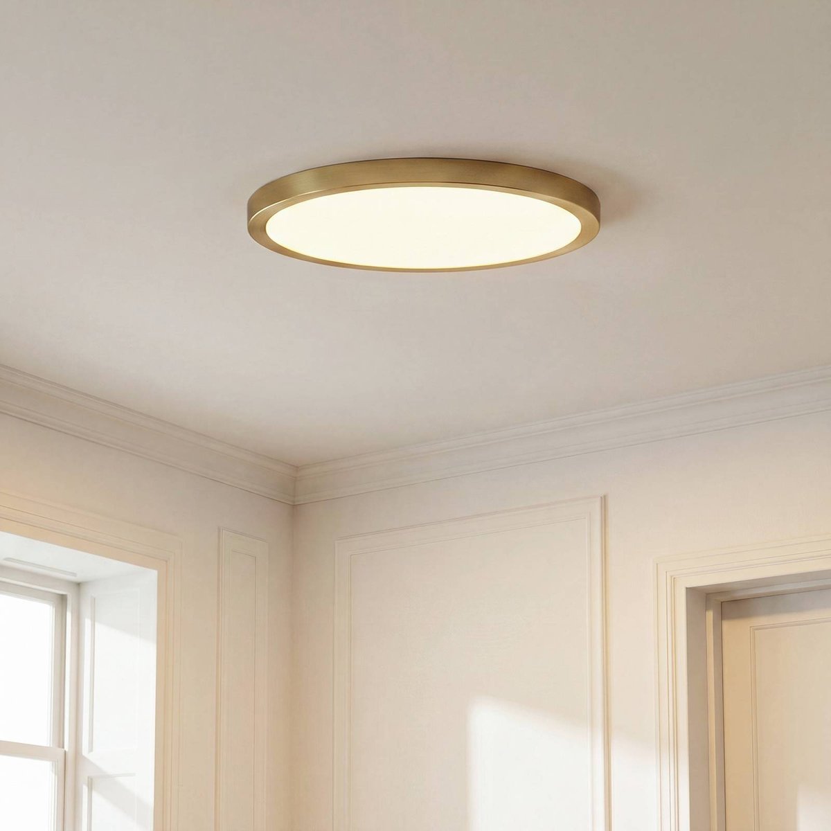 Plafonnier en métal moderneLED, Sorela doré, blanc, LINDBY