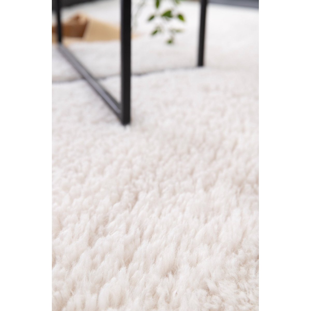 Tapis shaggy ultra-doux effet laine NUKKA beige sable, AFK LIVING