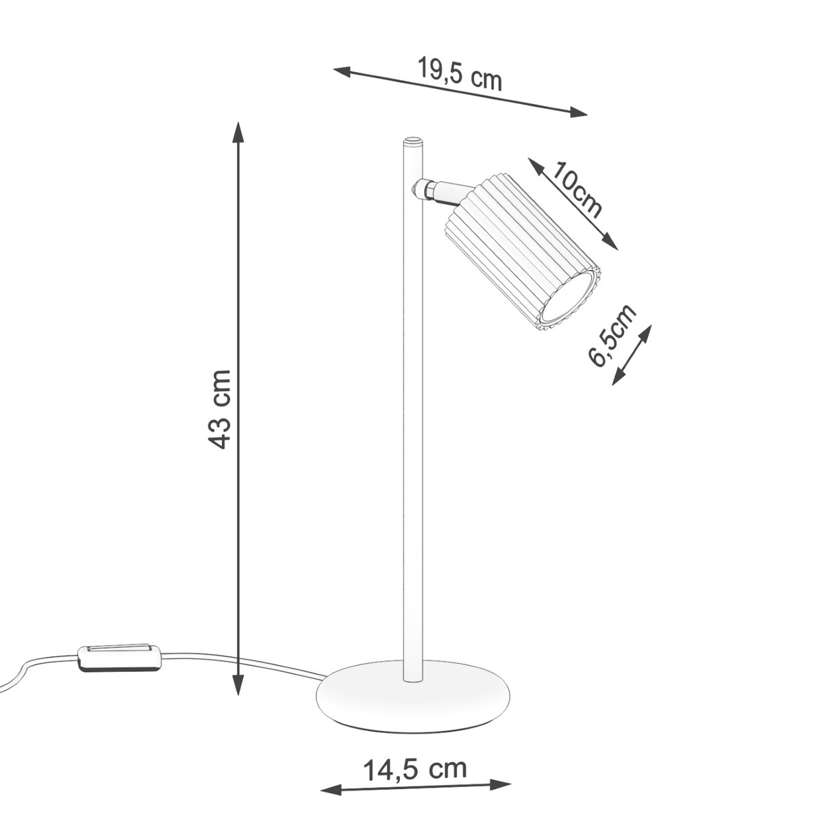 Lampe à poser Aluminium Blanc GU10 1 Karbon blanc, EDEN