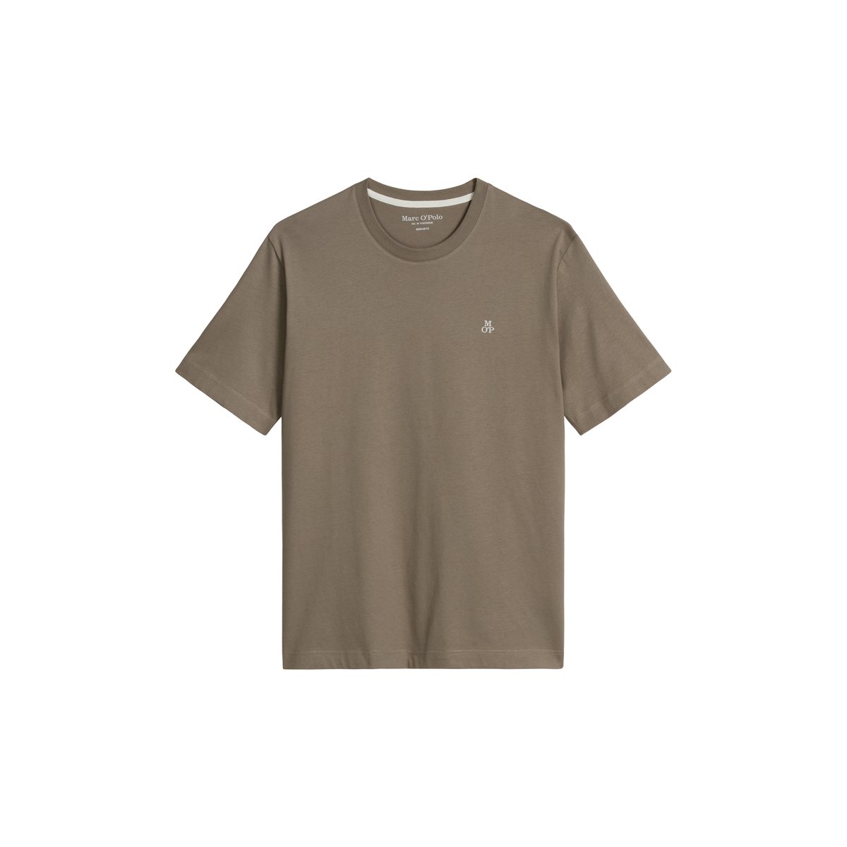 T-shirt basique regular en pur coton bio marron, MARC O'POLO