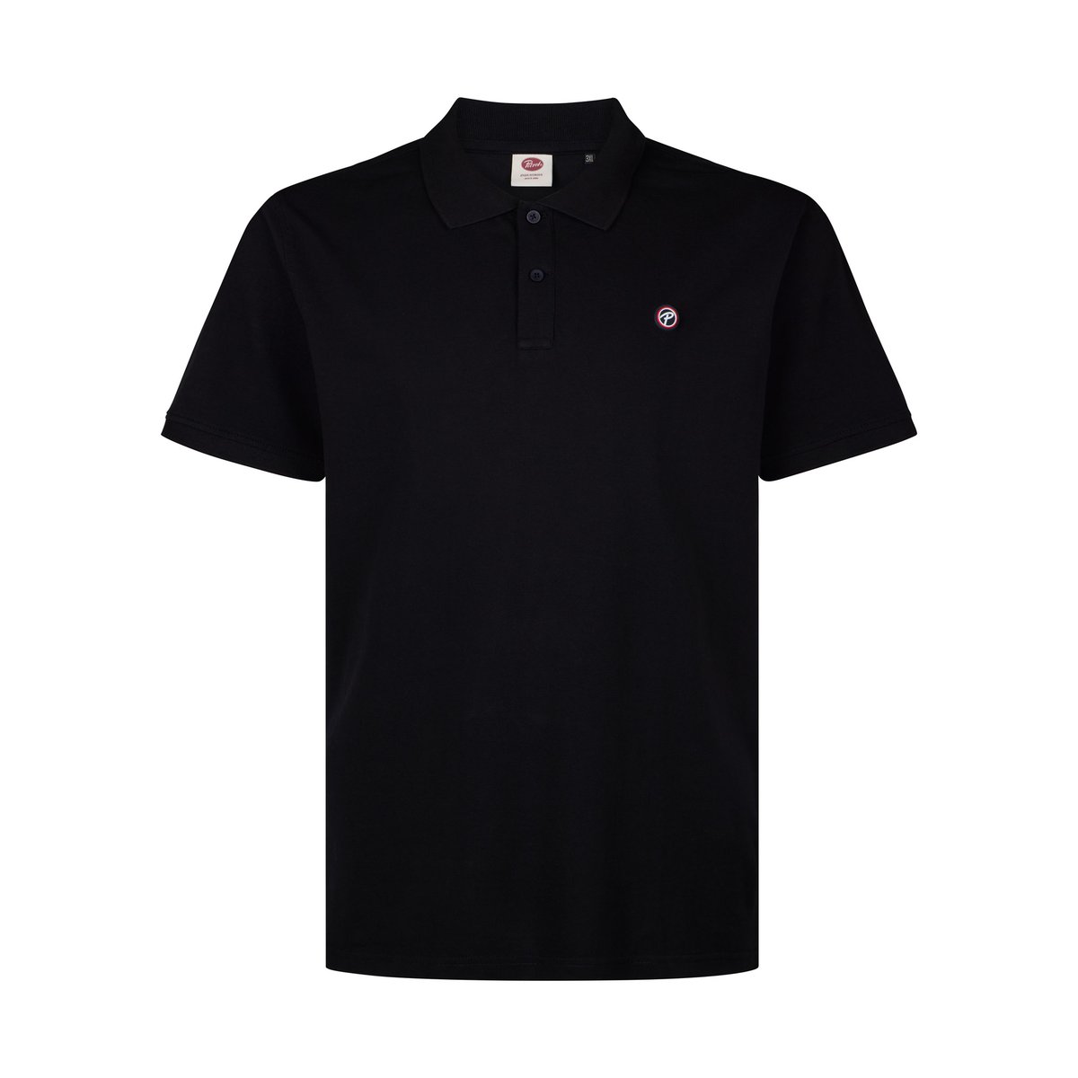 Polo grande taille en maille piquée en coton ironhouse noir black, PETROL INDUSTRIES