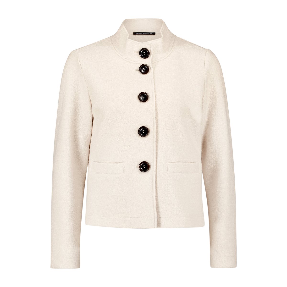 Blazer court à col droit silky beige, BETTY BARCLAY