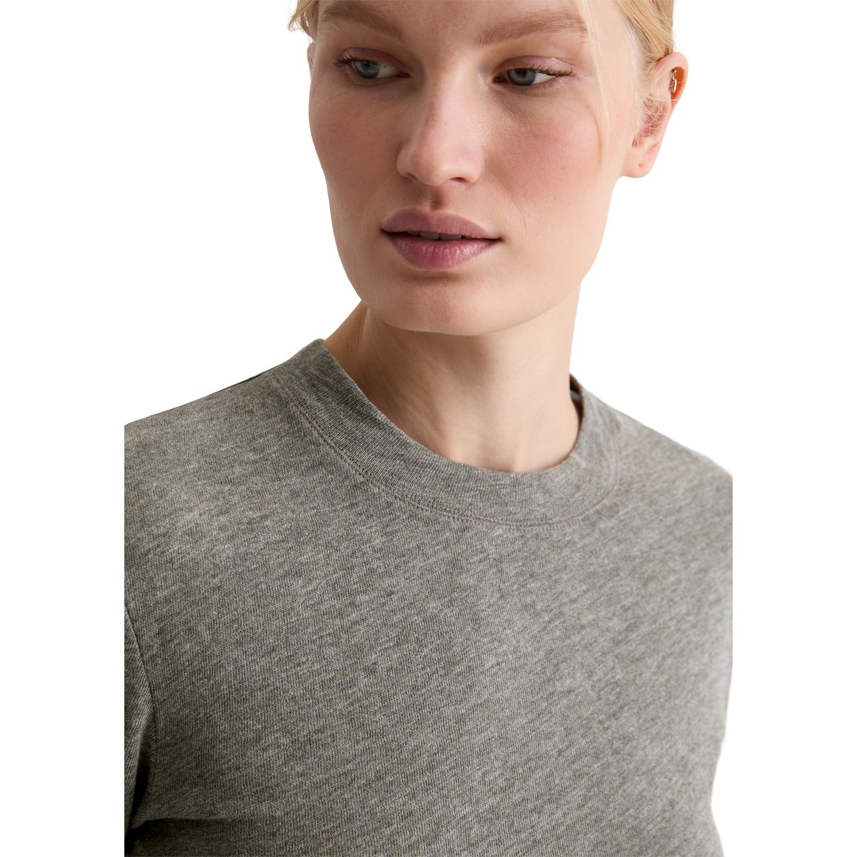 DfC Longsleeve regular en jersey slub gris, MARC O'POLO