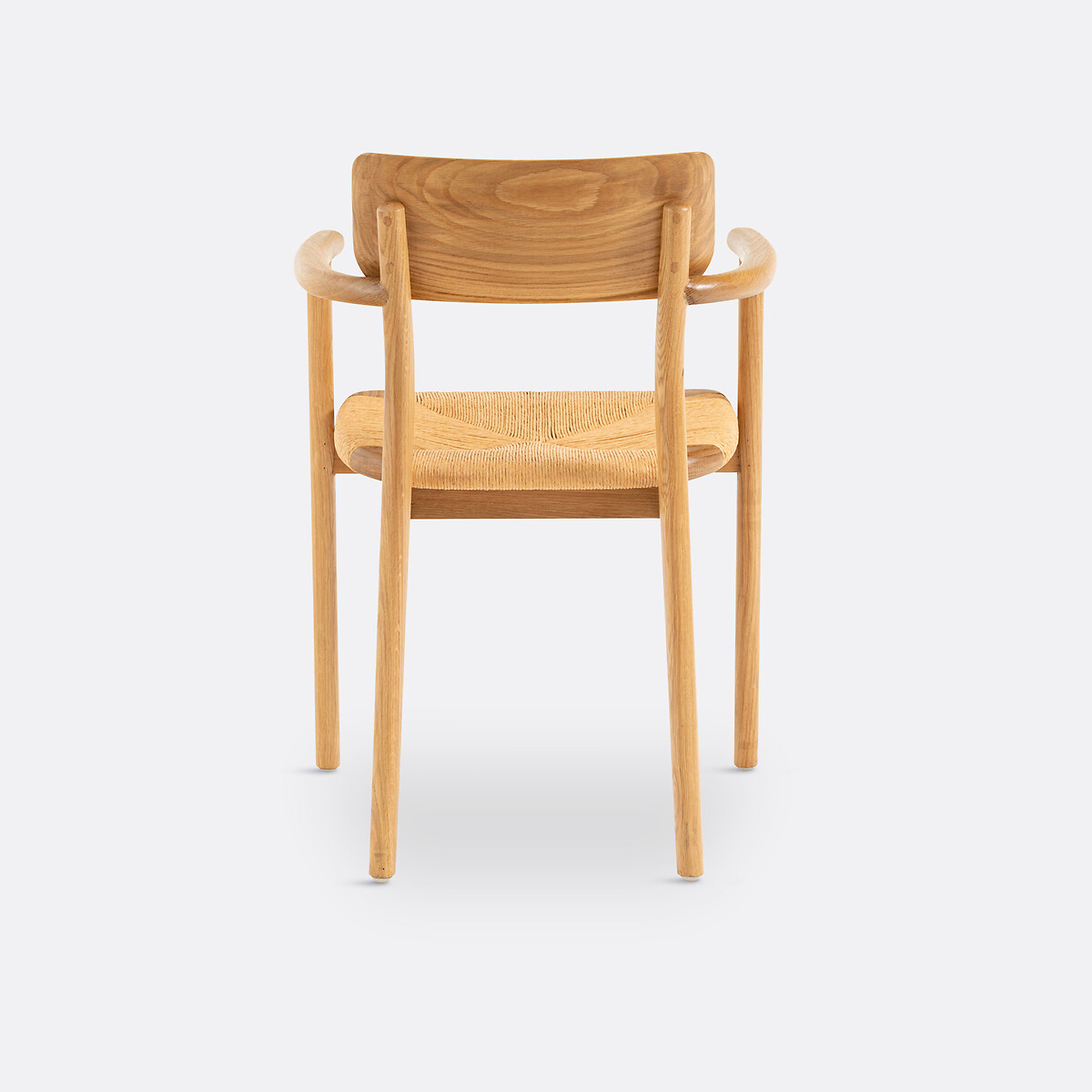 Fauteuil de table chêne massif et tressage, Pipo chêne moyen, LA REDOUTE INTERIEURS