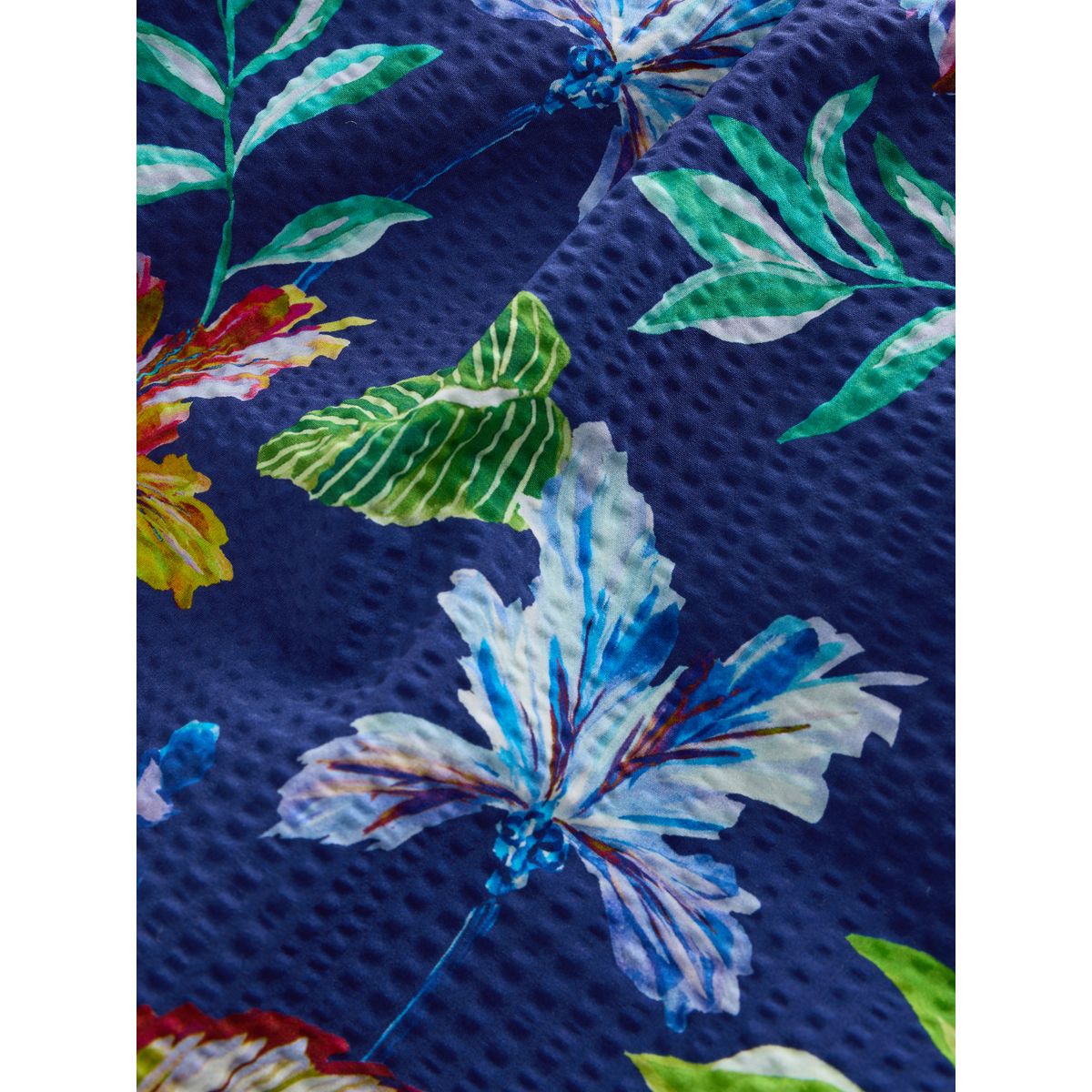 Short de bain 13 cm en seersucker à fleurs signature bleu marine, NEXT