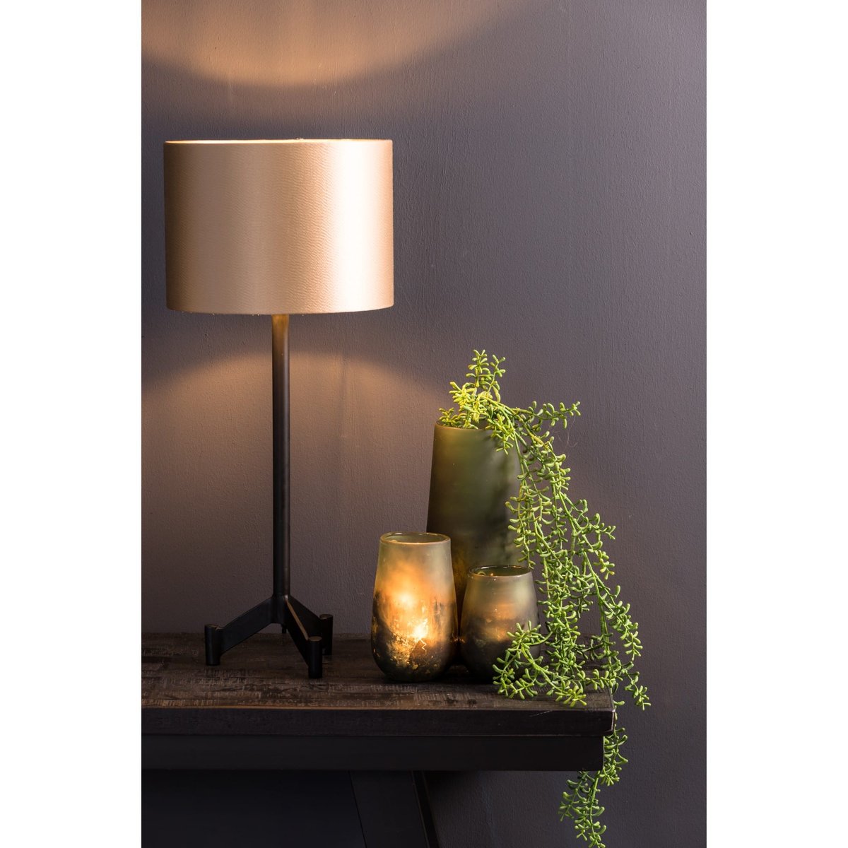 Abat-Jour Textiles MONACO or clair, LIGHT & LIVING