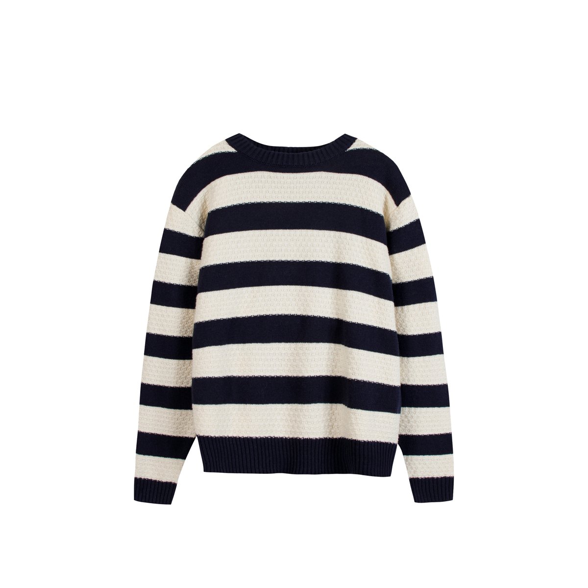 Pull tricot rayé bleu marine, IKKS