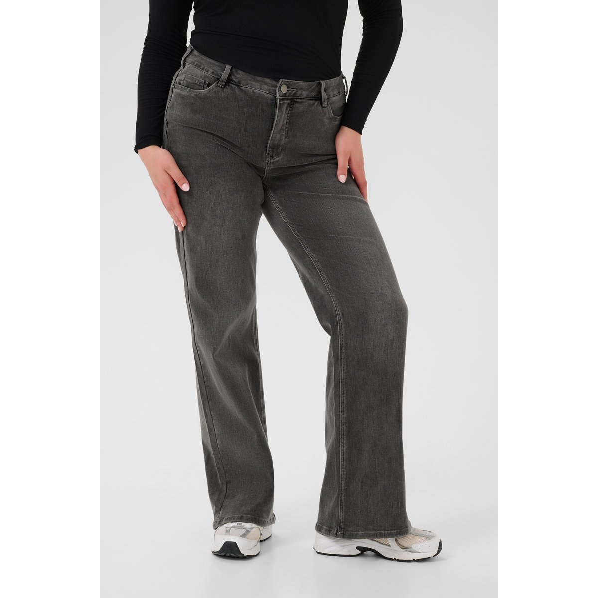 Jeans gris medium grey denim, KAFFE CURVE