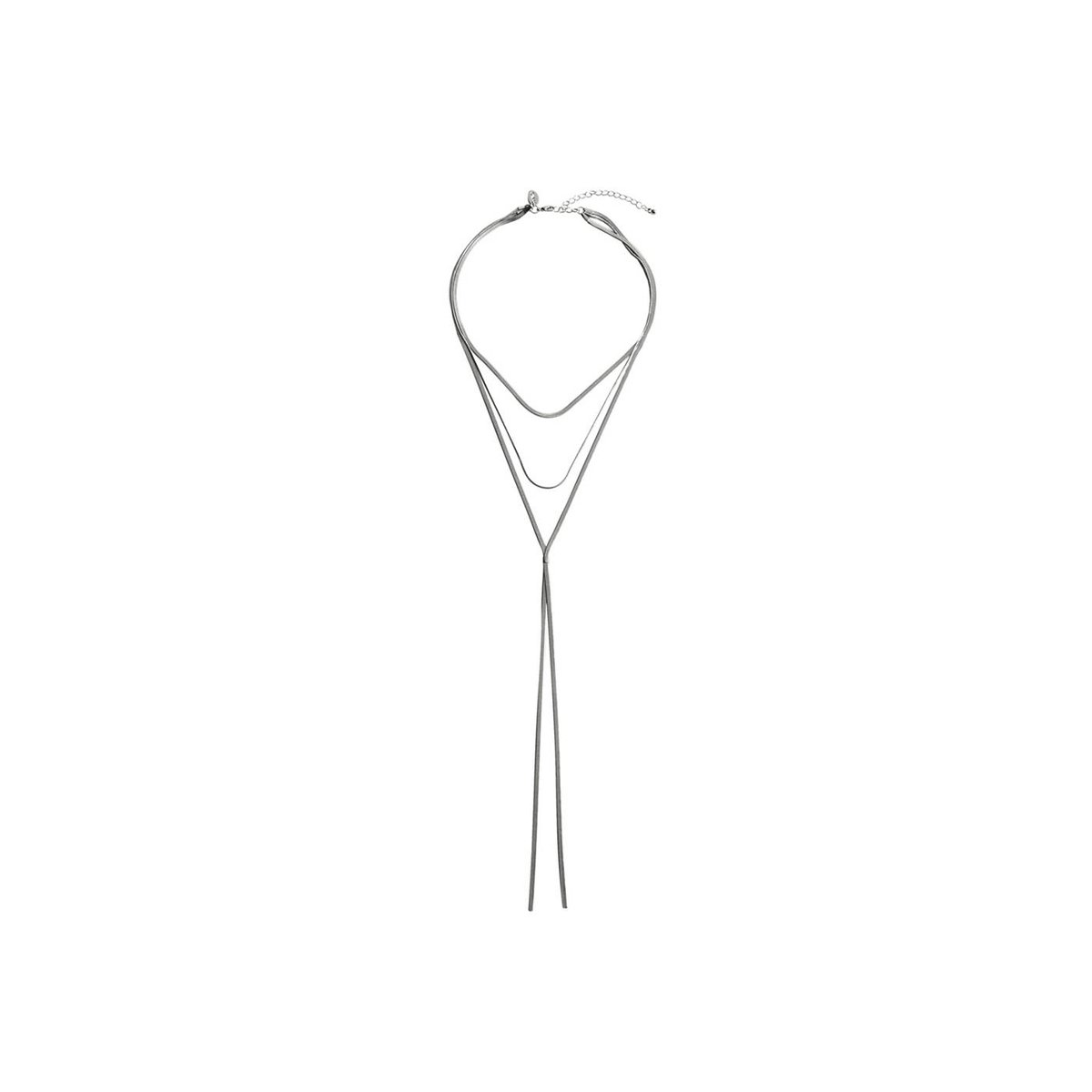 Collier cascade bi-matière argent, MANGO