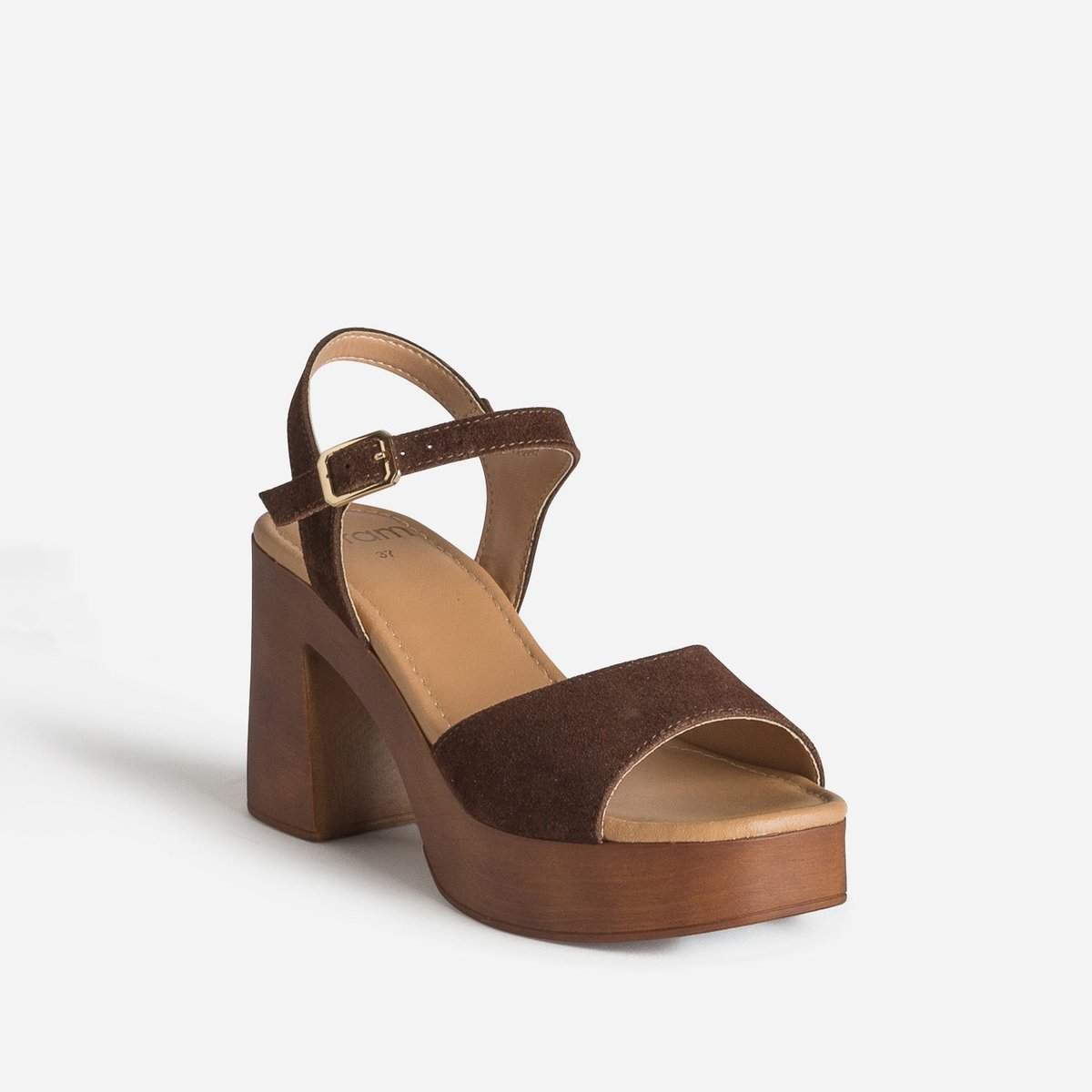 Sandale À Talon en cuir GENESIA. marron, ERAM